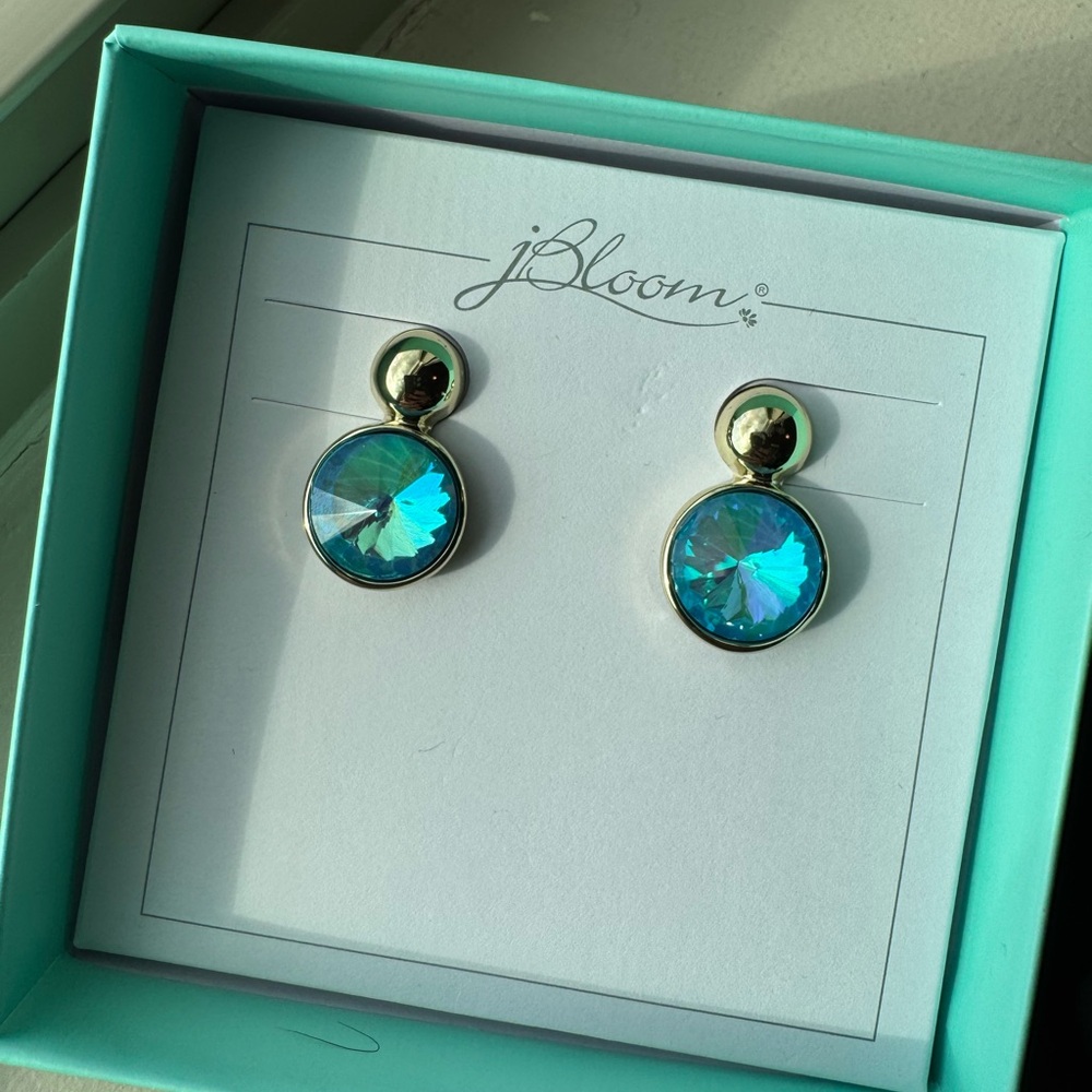 Jbloom Iridescent Blue and Silver Earrings